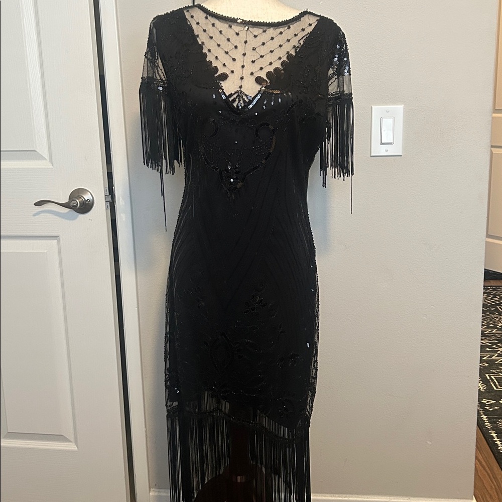 Unique Vintage Sheer Black Lace Bodysuit